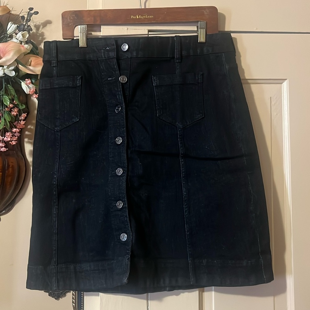 Chaps brand Black Denim skirt, size 12